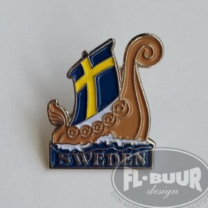 Pin - Vikingeskib Med Svensk Flag