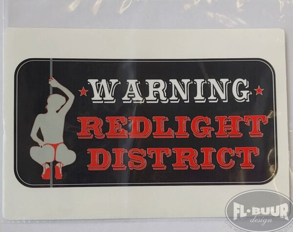 Warning Redlight District Klistermærke