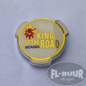 Scania Emblem - King Of The Road (Hvid/Guld)